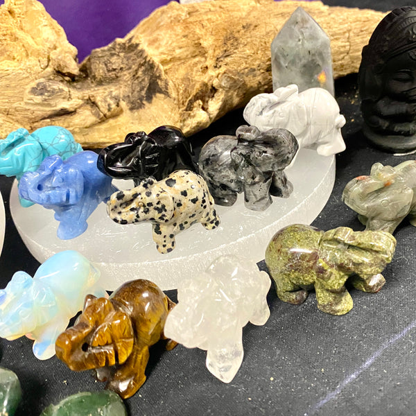 Carved Gemstone Elephants | Assorted | Small