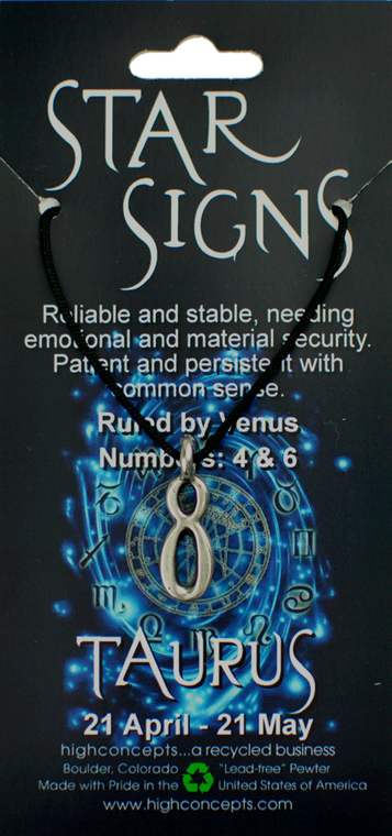 Star Signs Zodiac Taurus Pewter Charm