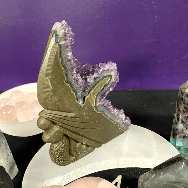 Amethyst Druzy Fairy Carving