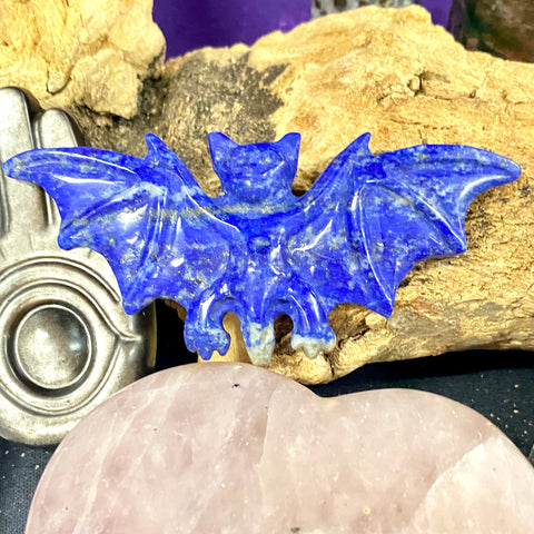 Lapis Lazuli Bat Carving