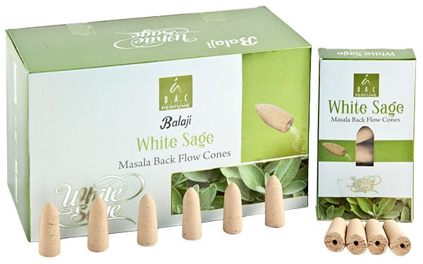 Balaji White Sage Backflow Incense Cones