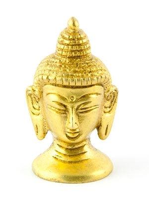 Buddha Head Brass 2.5 Inch Statue