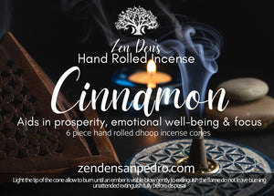 Zen Den Handmade Cinnamon Cone Incense 6Pc