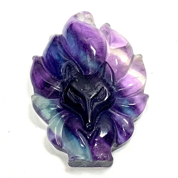 Fluorite Carving -Assorted Shapes - Butterfly, Sun, 9 Tail Fox, Unicorn