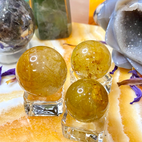 Golden Rutile Quartz Spheres