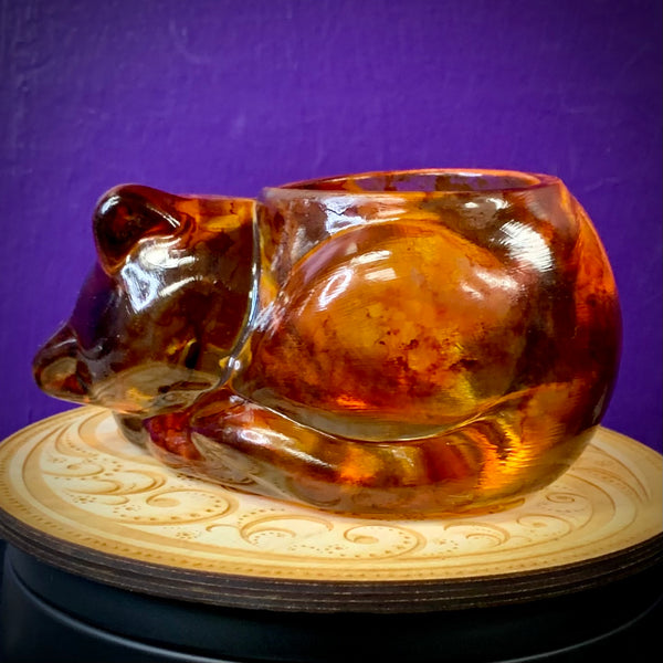 Cat Glass Candle Votive Holder