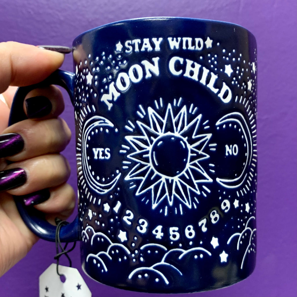 Pink White Coffee Mug Stay Wild Child Stars Constellation Moon