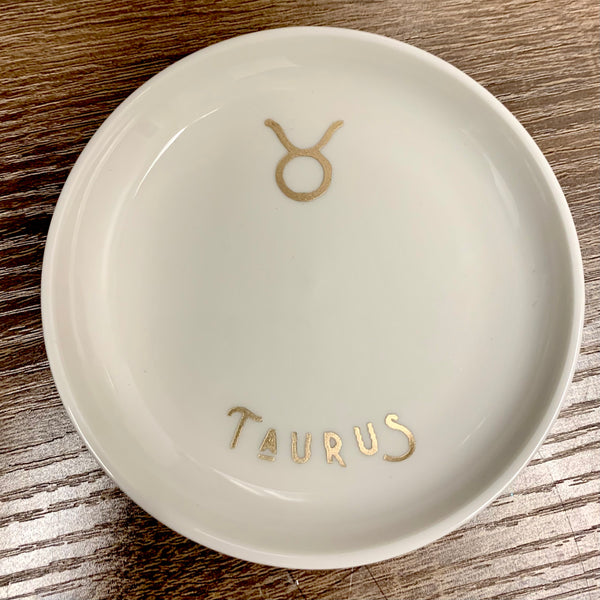 Trinket Dish - Golden Zodiac with Sigil and Name