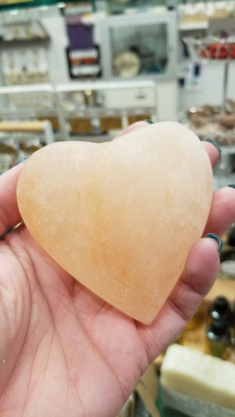 Himalayan Salt Carved Heart 3 inches