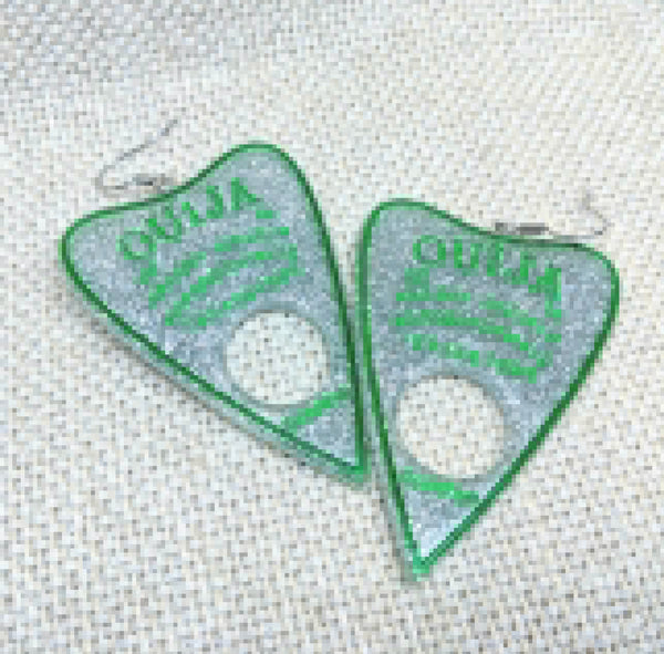 Planchette Earrings / Spirit Board Earrings / Gothic Earrings / Witch Accessories / Extra Large Resin Earrings / Spirit Board Jewelry