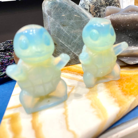 Squirtle Carving in Opalite, Obsidian or Sodalite