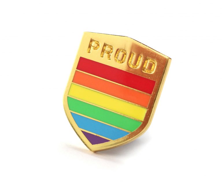 Compoco - Gay Flag Heart Pride Badge Enamel Pin