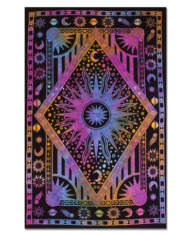 Sun and Moon Floral Tapestry