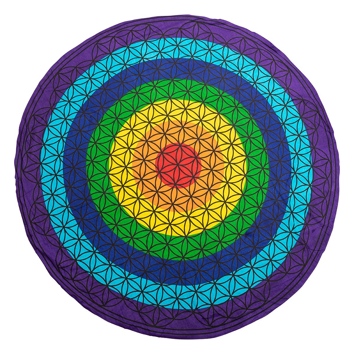 Chakra Flower of Life Round Tapestry/Table Covering