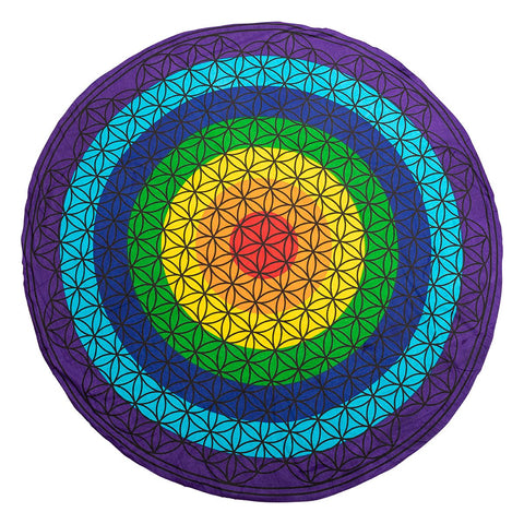 Chakra Flower of Life Round Tapestry/Table Covering