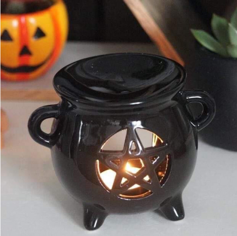 Cauldron with Pentagram Oil Burner