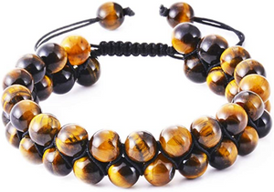 Double Strand Tiger Eye Macrame Bracelet