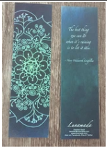 Blue Longfellow Mandala Bookmark 7"