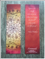 Red Rumi Mandala Bookmark 7"