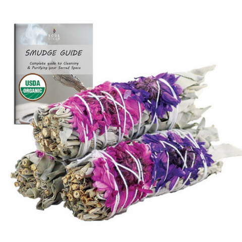 Floral White Sage Smudge Stick