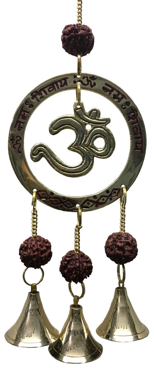 Brass wind Chimes with Rudraksh Om Design
