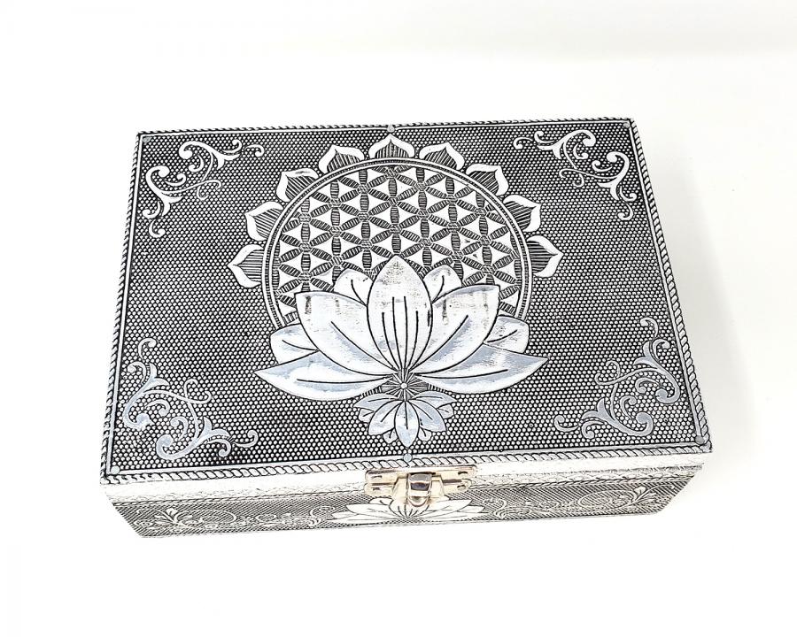 Metal Covered Lotus 5x7 Box