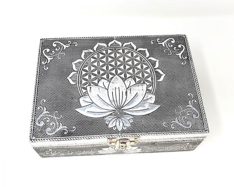 Metal Covered Lotus 5x7 Box