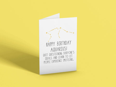 Snarky Aquarius Birthday Card