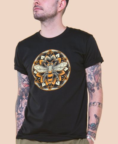 Bee Mandala Organic Men's Short Sleeve T-Shirt