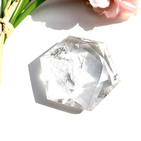 Quartz Crystal Hexagon Carving