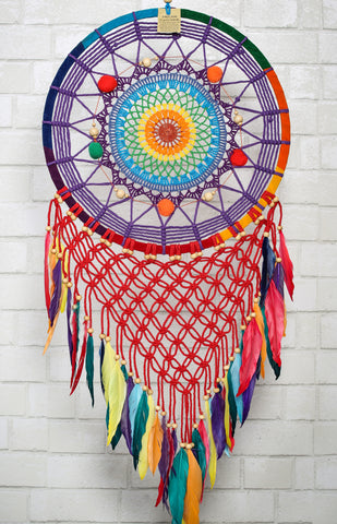 Large Crochet Center Chakra Dreamcatcher