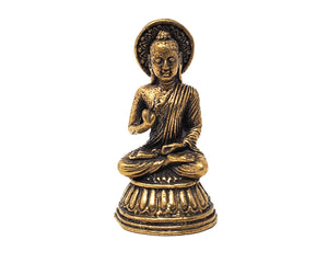 Brass 1.25 Inch Buddha Sitting Mini Statue
