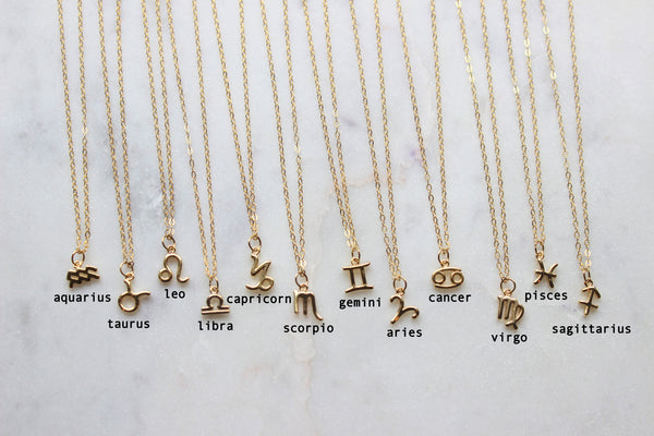 14 gf Zodiac Petite pendant Necklace