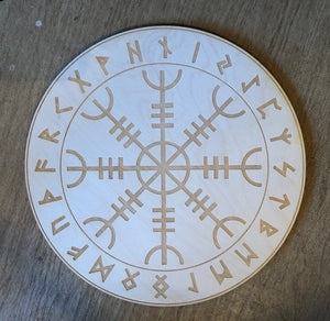 Helm of Awe 4 inch Wood Crystal Grid