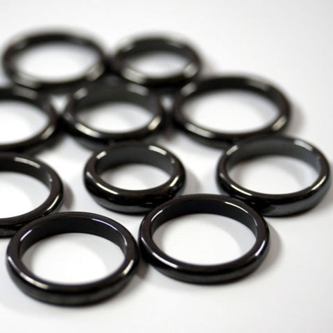 Natural Hematite Carved Rings 
