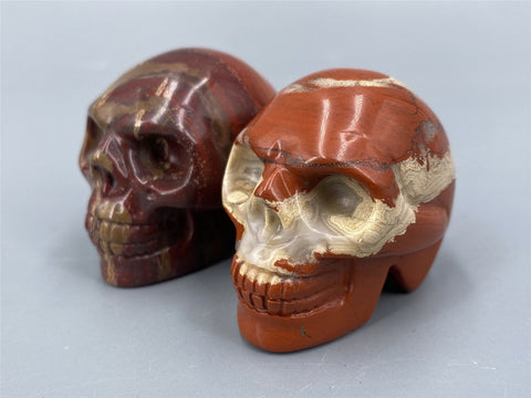 Small Fancy Jasper Carved Skull