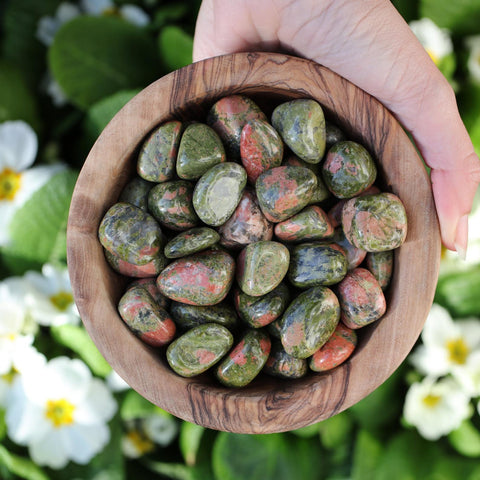 Unakite pocket stone