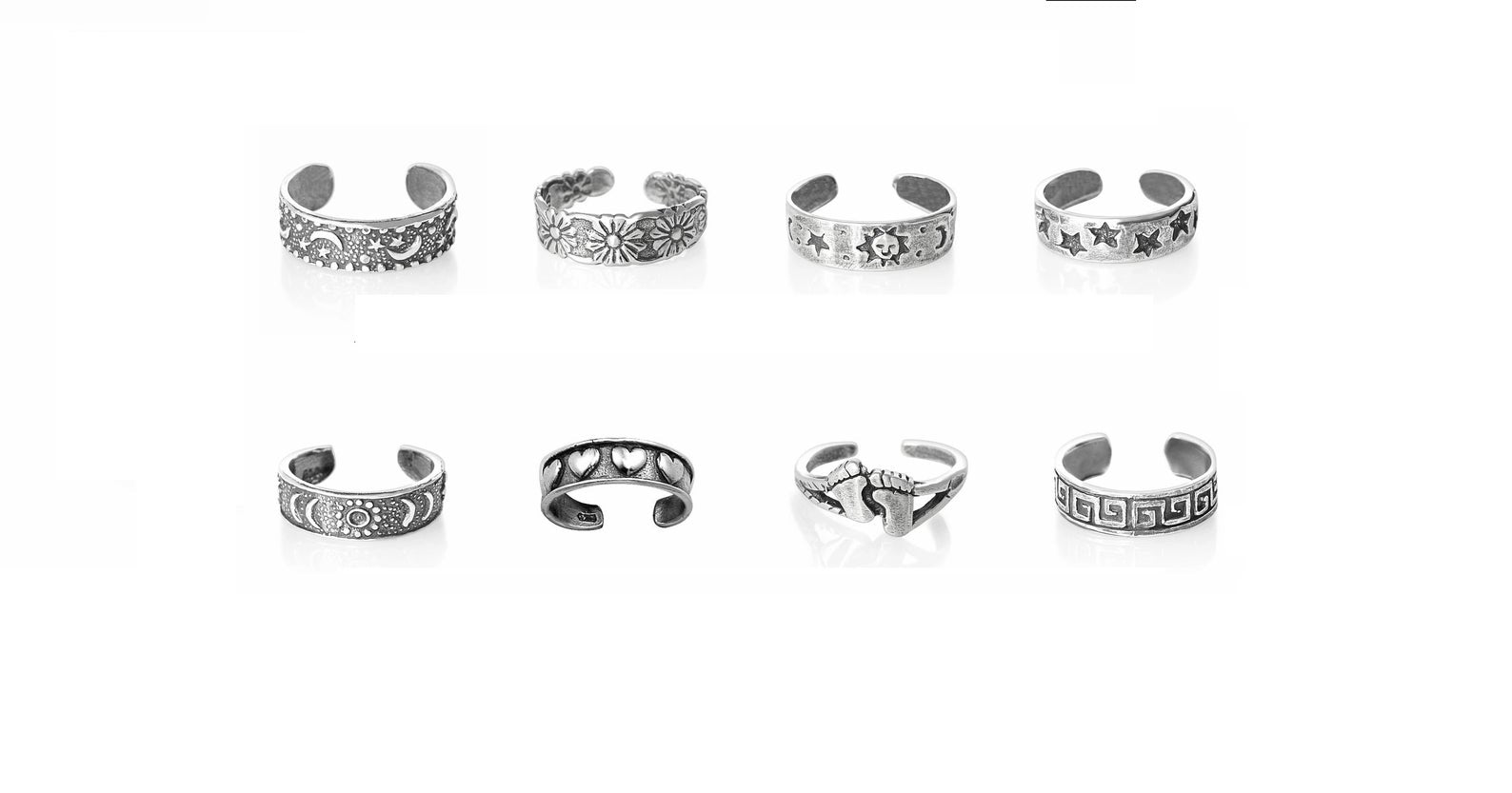 Sterling Silver Assorted Toe Rings