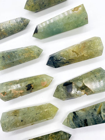 Prehnite with Epidote Inclusions Tower