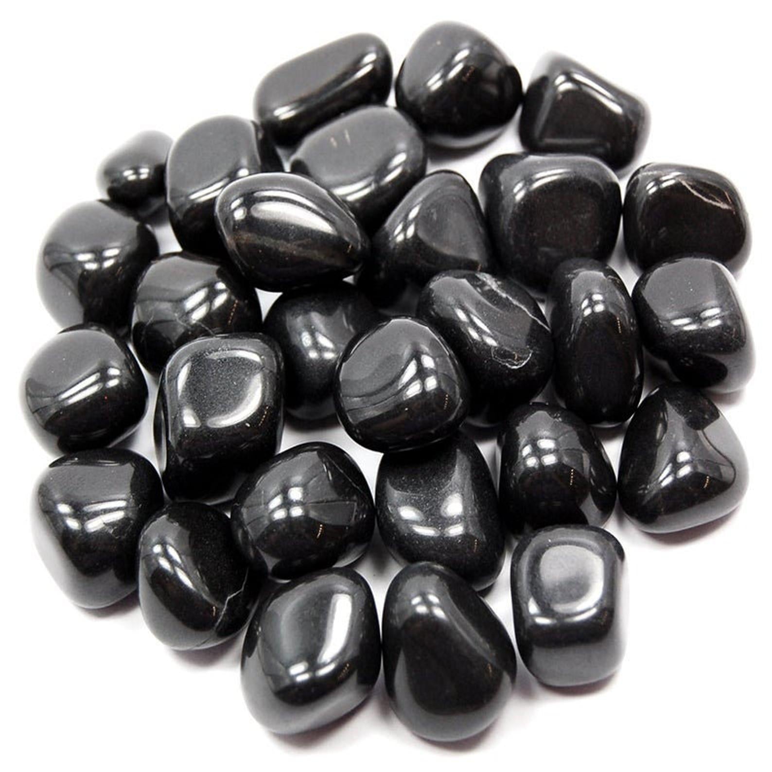 Black Agate Tumbled Pocket Stone