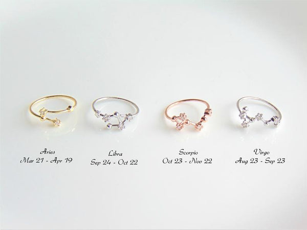 CZ Sterling Silver Constellation Rings