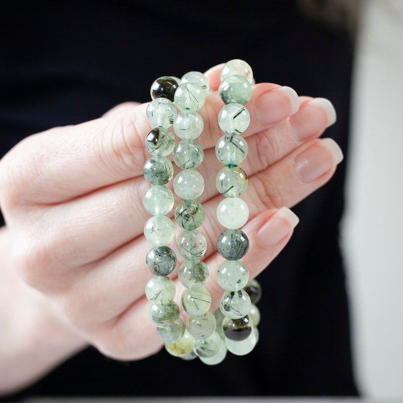 Prehnite Stackable Style Bracelets 8mm