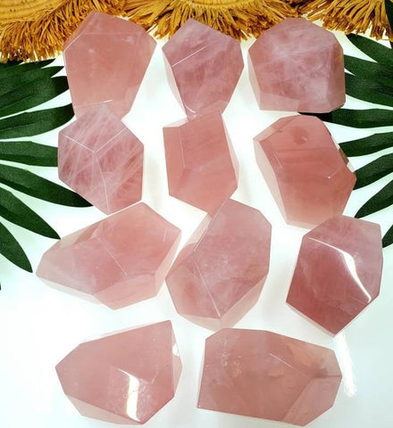 Mozambique Gemmy Carved Gem Rose Quartz Freeforms