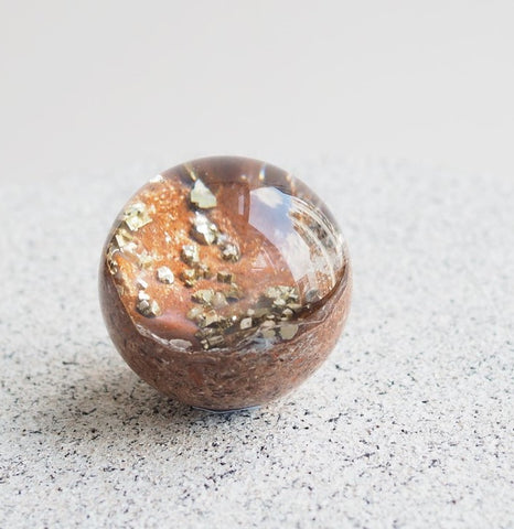 Garden Quartz Sphere with Pyrite Inclusions 29 - 36mm