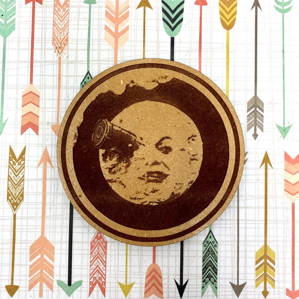 Man IN The Moon Cork Back Coasters (set of 2)