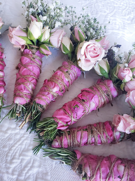 Sage, Rose, Rosemary and Lavender Smudge Stick