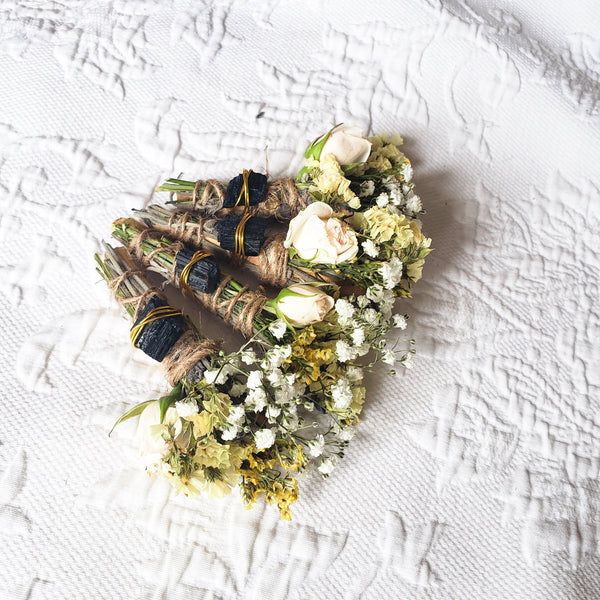 Black Tourmaline, Palo Santo, Rose and Wild Flower Smudge Bundle