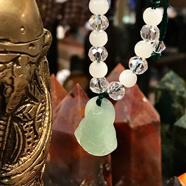 Jade Buddha Dangle Dark Green Bracelet