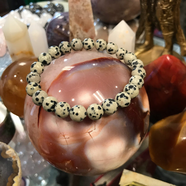 Dalmation Jasper Stackable Bracelet by Zen Den San Pedro | 8mm