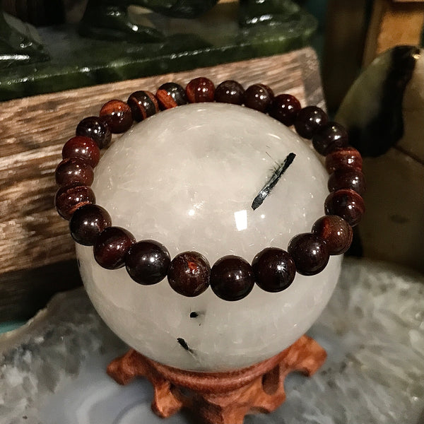 Red Tiger Eye 8mm Stackable Bracelet by Zen Den San Pedro